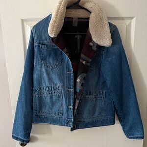 Denim Sherpa-Lined Jacket